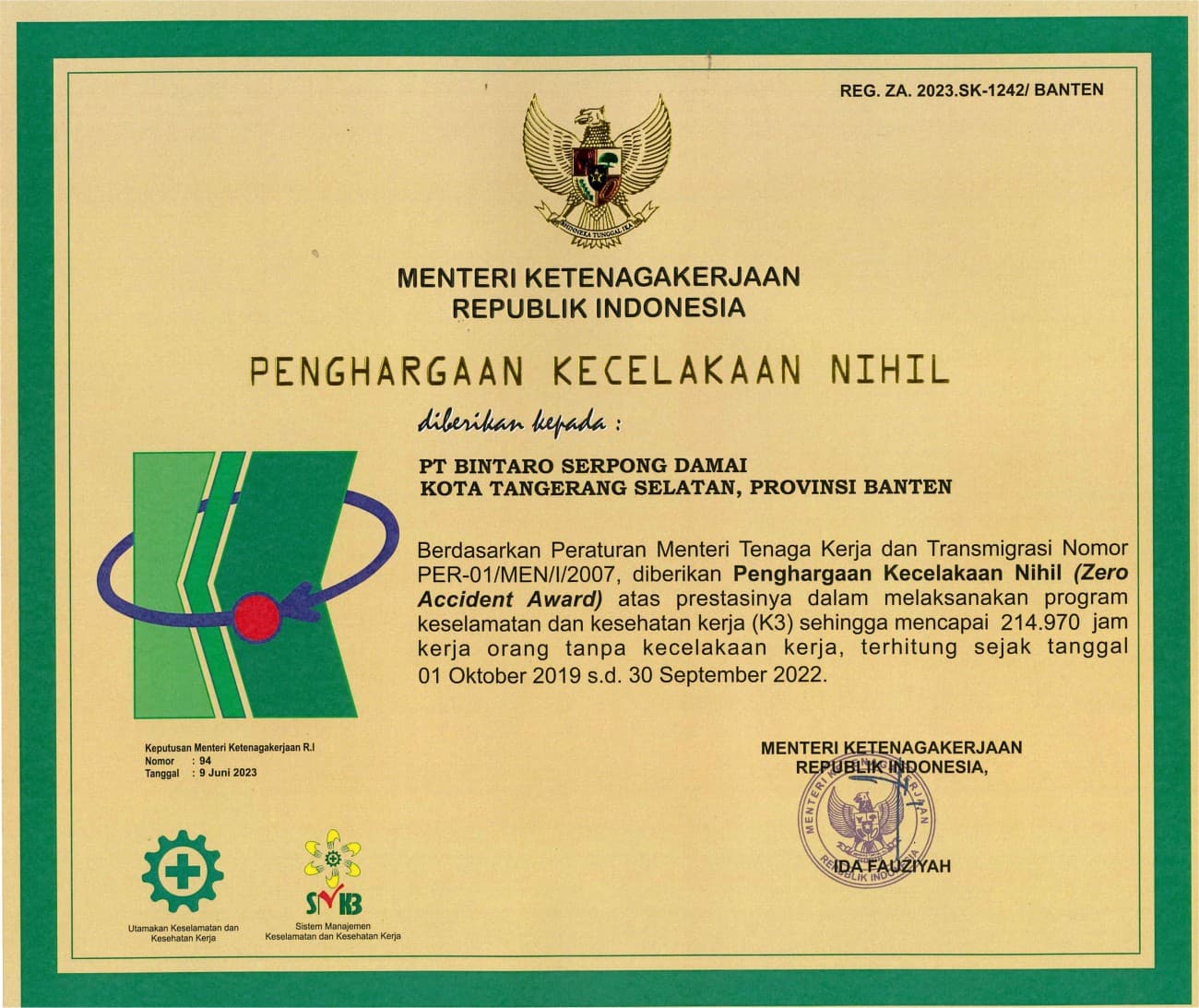 Mentri Ketenagakerjaan